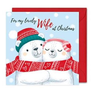 Wife Christmas Card, Cute Polar Bears