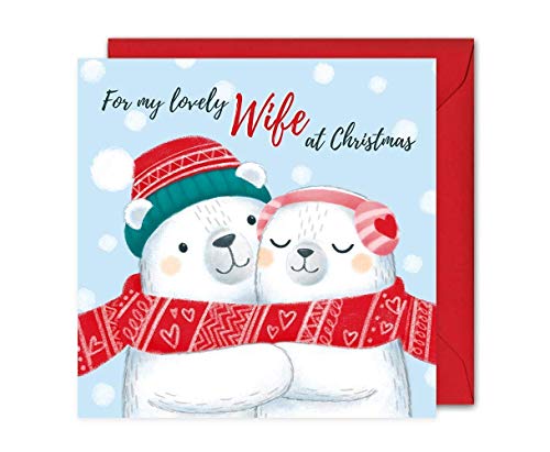 Wife Christmas Card, Cute Polar Bears