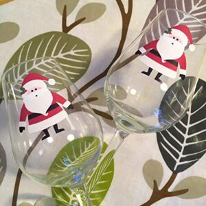 Father Christmas Santa Claus Glass Cup Stickers