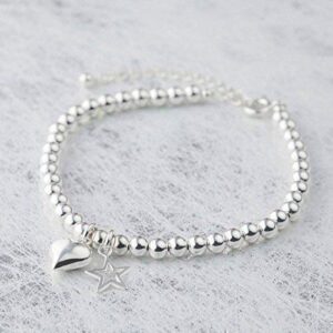 Silver Color Beads Bracelet For Women/Girls