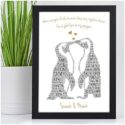 Kissing Penguins Personalised Birthday...