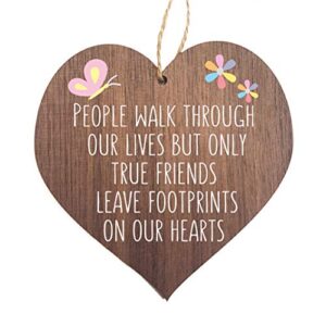 Wooden Hanging Heart Friendship Gift Best Friends